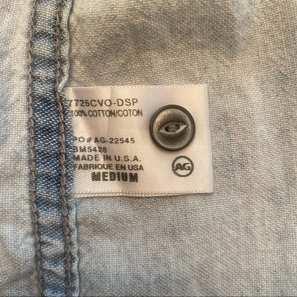 AG adriano goldschmied light denim button up shirt - Picture 7 of 8